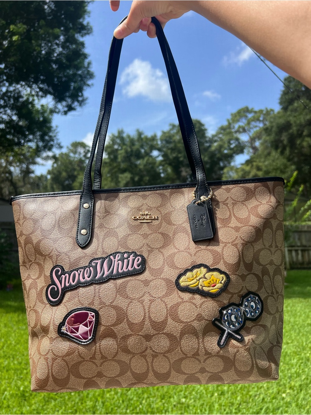 Coach Disney Snow White Signature City zip tote  large Tote bag F73360